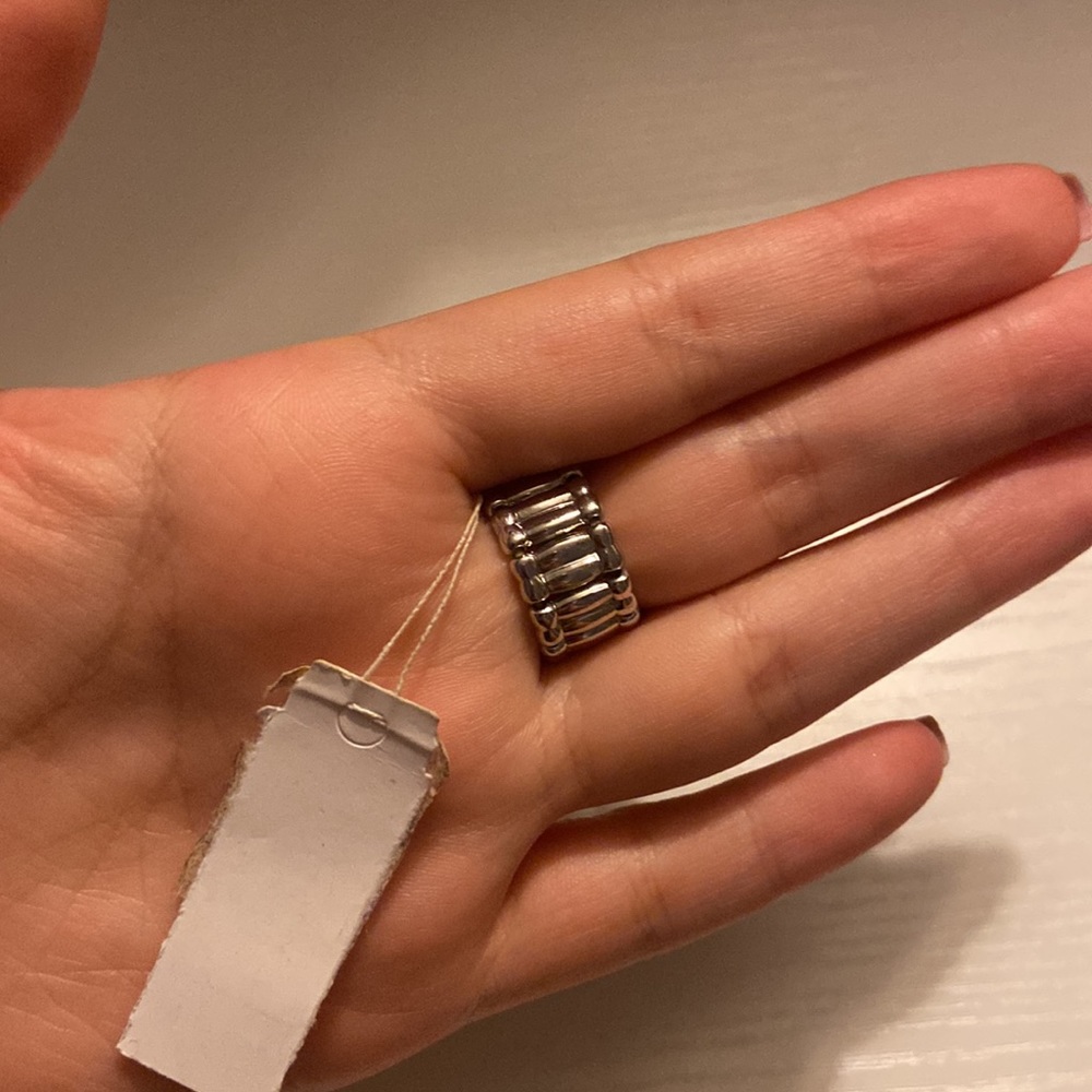 Adjustable Flower Cocktail Ring-silver - Picture 4 of 4